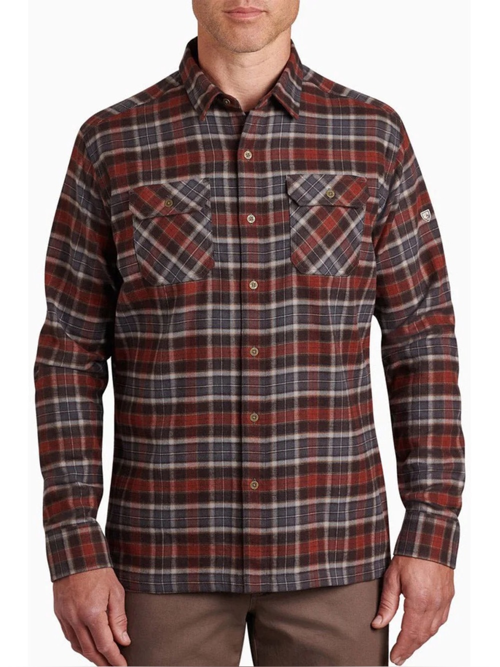 KÜHL Dillingr Flannel Shirt Maroon & Gray